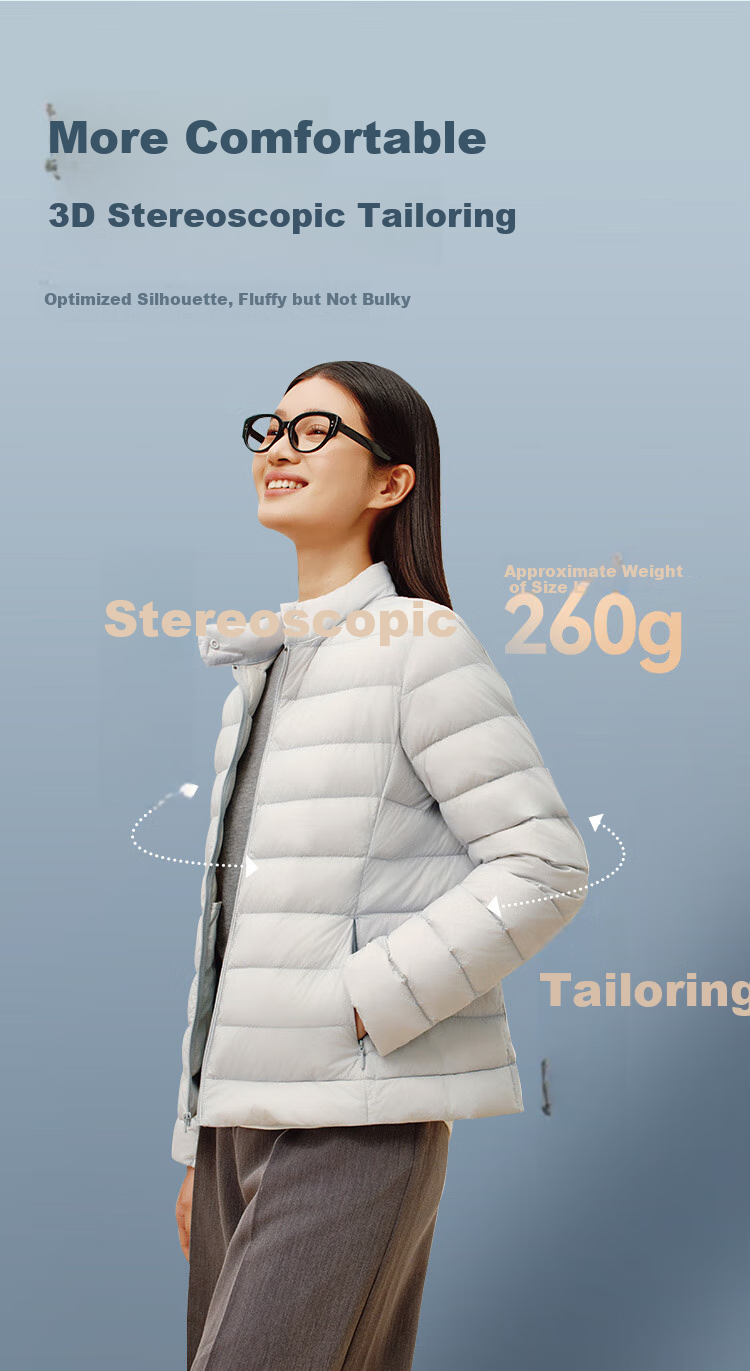 JD Jingzao Women's Lightweight Down Jacket Fashion Versatile Winter 2025 Thick Warm Coat Soft Mist Gray XL 11