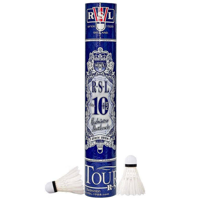 Воланы для бадминтона RSL No.10 PLUS, набор 12 шт., скорость 76, перьевые, для соревнований и тренировок