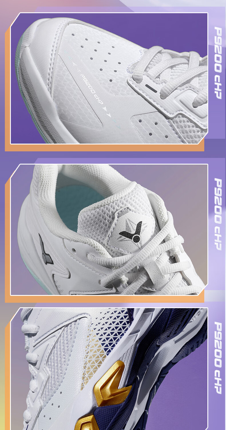 Victor Victory Badminton Shoes P9200cHP Unisex Non-Slip Breathable Shock Absorption Sports Shoes Bright White/Cold Green Size 44 1