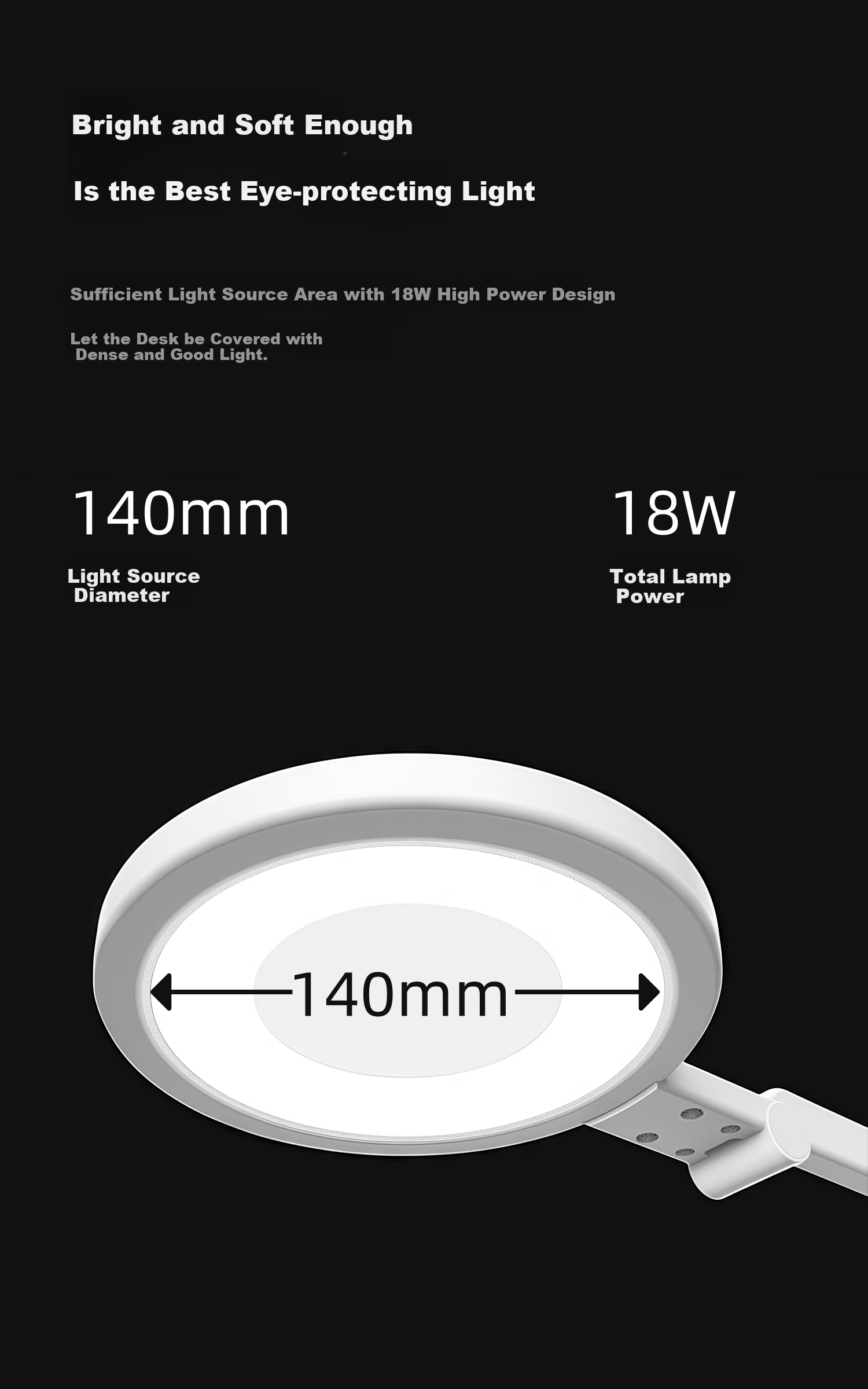Haoshili Eye Protection Study Lamp for Bedroom, Students And Children, Bedside Reading And Writing LED Light TG035Pro 4