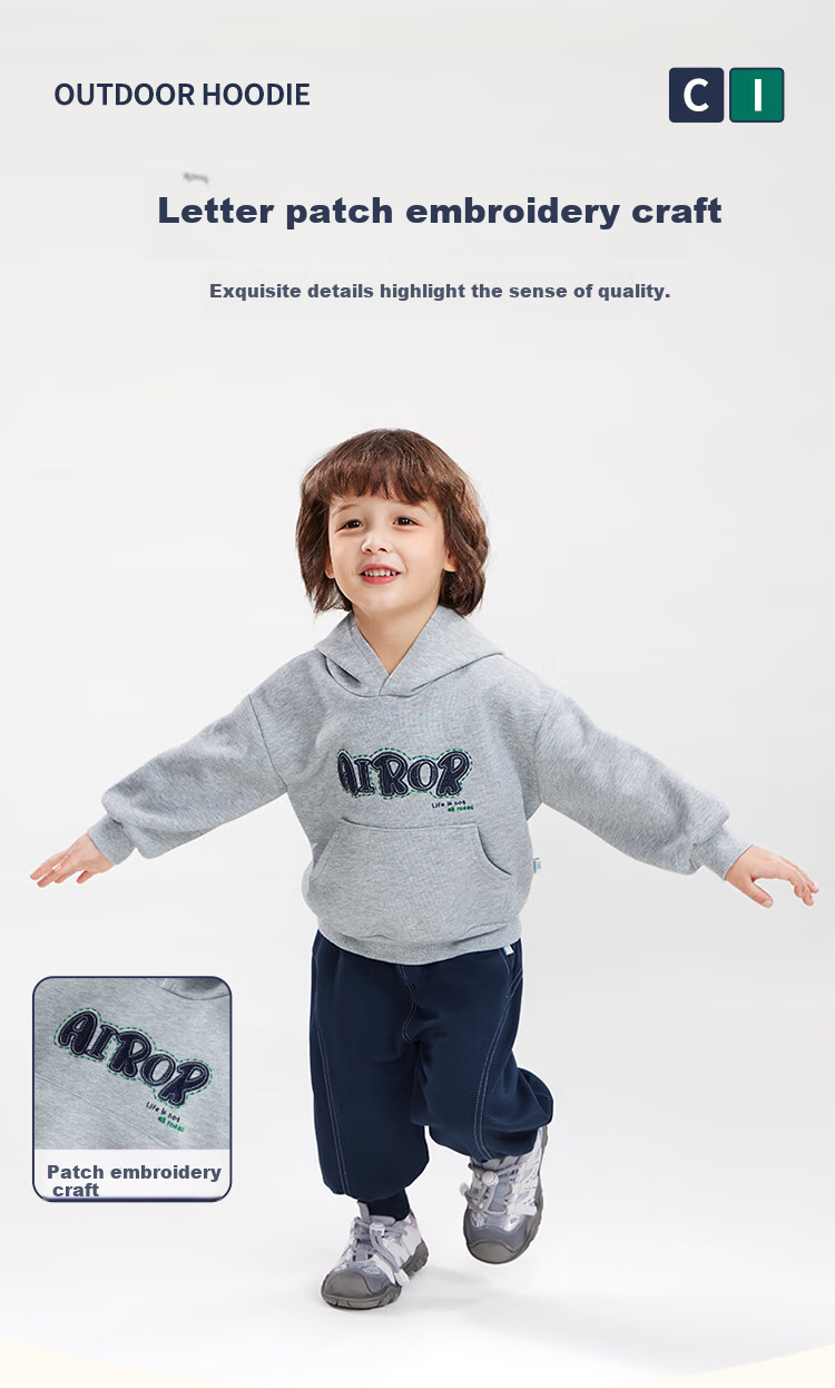 Ciciibear Boys' Hooded Sweatshirt, 2024 New Style, Children's Casual Autumn Wear, Baby Loose-Fitting Pullover for Fall And Winter, Trendy 3