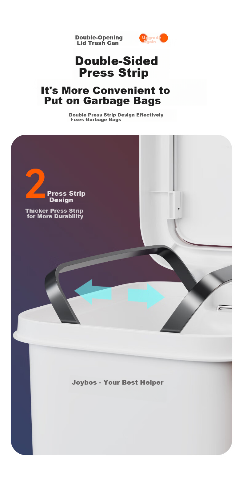 Jiabangshou Pedal Trash Can, 10.4L Capacity, for Home Use, 2026 New Model, Dual-Lid Design, Suitable for Kitchen, Bathroom, Toilet, Living Room, Bedroom, with Lid 11