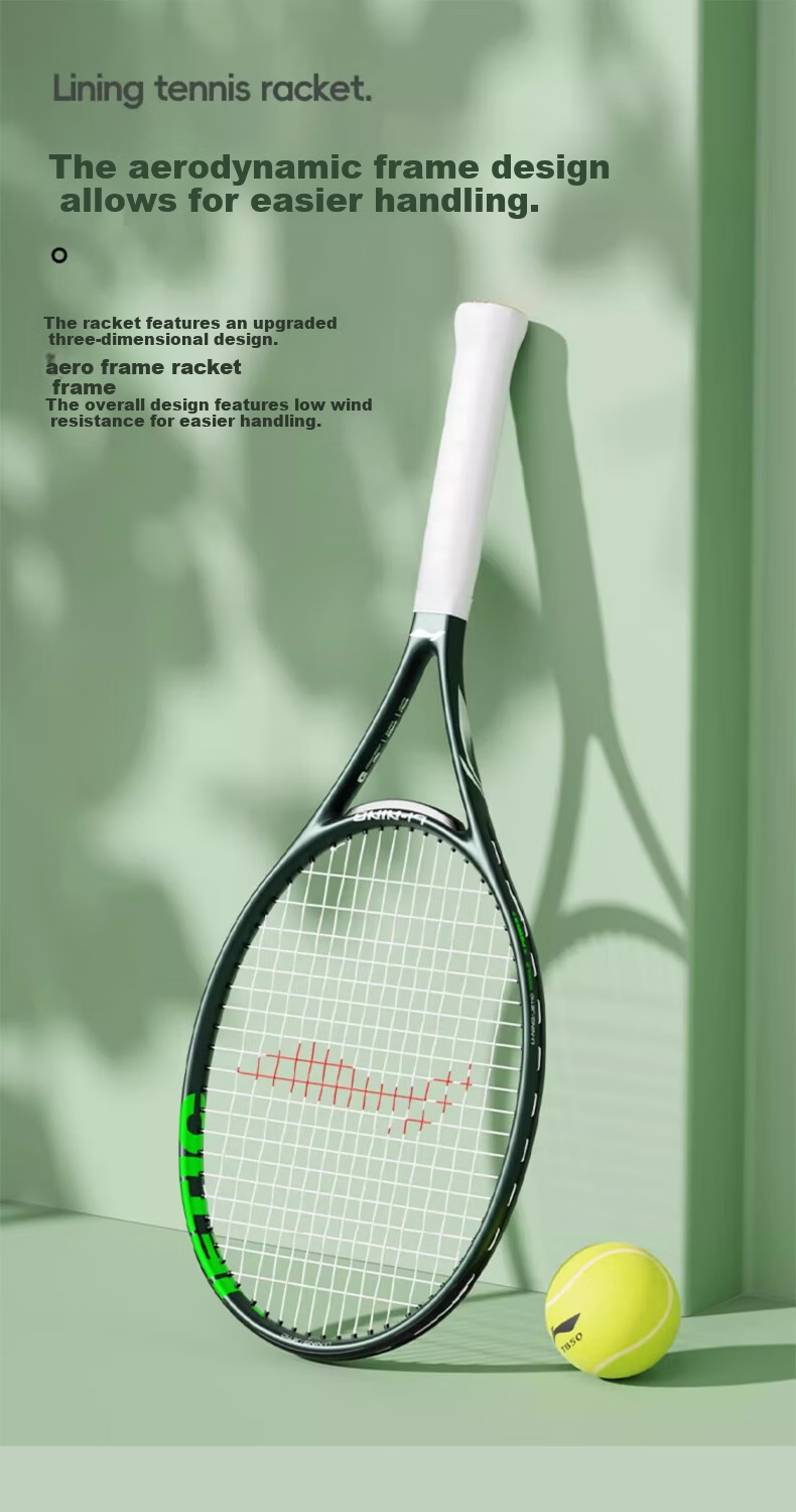 Li-Ning Tennis Racket JETIC 100 CLS Carbon Composite Ultra-Light Beginner Entry-Level Racket AWPV011 Deep Dark Gree 5
