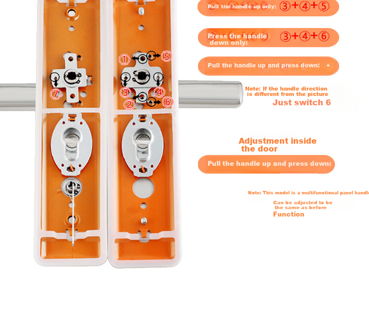 Aoben Anti-Theft Door Lock, Quick-Lock Handle for Entrance Doors W01 Steel - with 30*240 Lock Body (No Lock Cylinder), Installation Guide Included 8