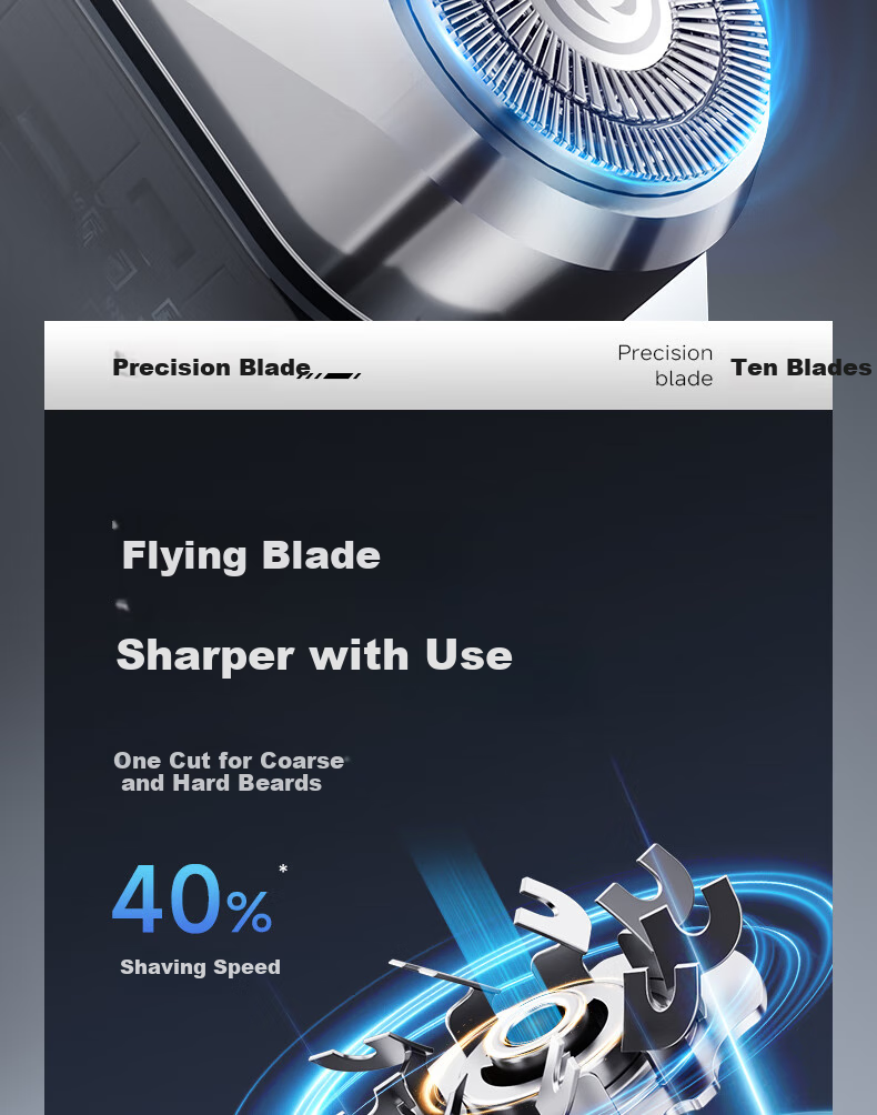AUX Electric Shaver for Men, Black Warrior 2026 Latest Model, Youth-Specific Portable Dual-Engine Mecha-Style Razor, Mini Gift 9