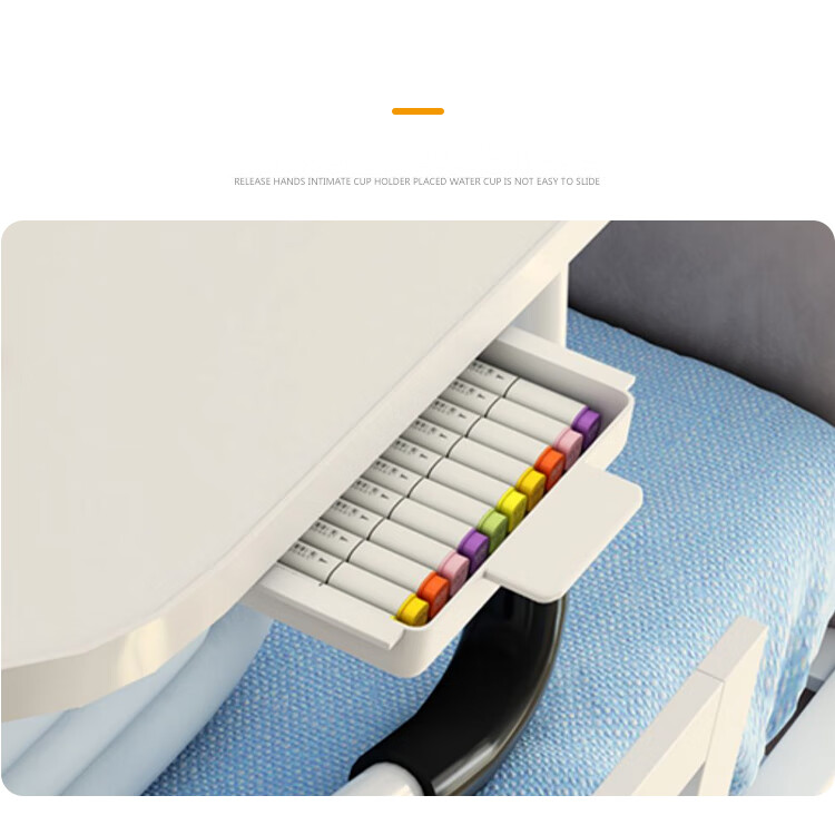 Huakaizhi Bedside Table, Laptop Desk, Study Desk, Writing Small Table BGZ692 with Drawer, White, 60*40 6