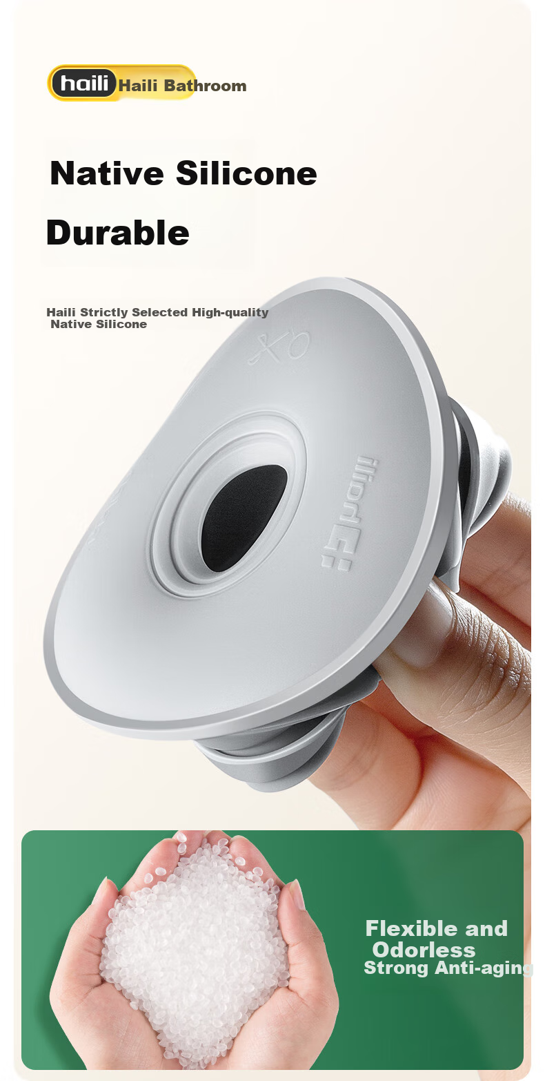 Haili Kitchen Drain Anti-Odor Device, Sealing Cover for Floor Drain, Wall Drainage Pipe, Odor-Proof Seal Ring, Anti-Spill Water Stopper 8