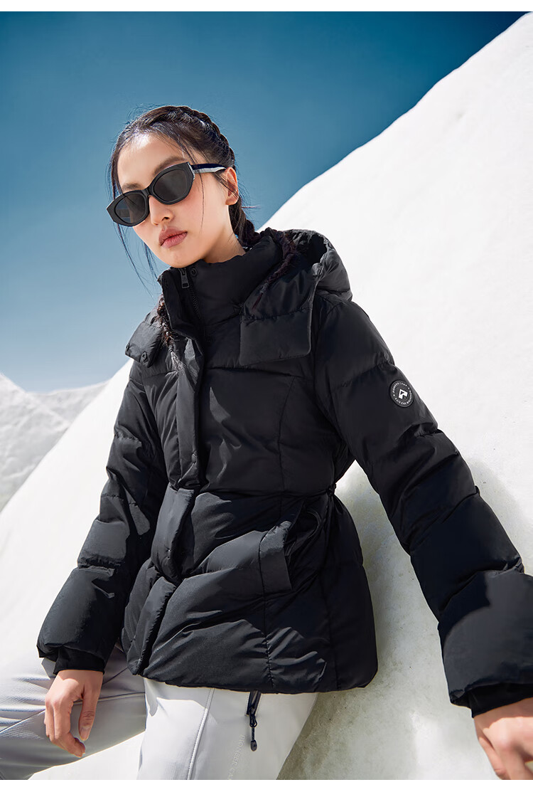 Pioneer Camp Warm Feather Women's Autumn Winter Insulated Windproof Outdoor Hooded Waist-Cinched Mid-Length Thickened Down Jacket 2