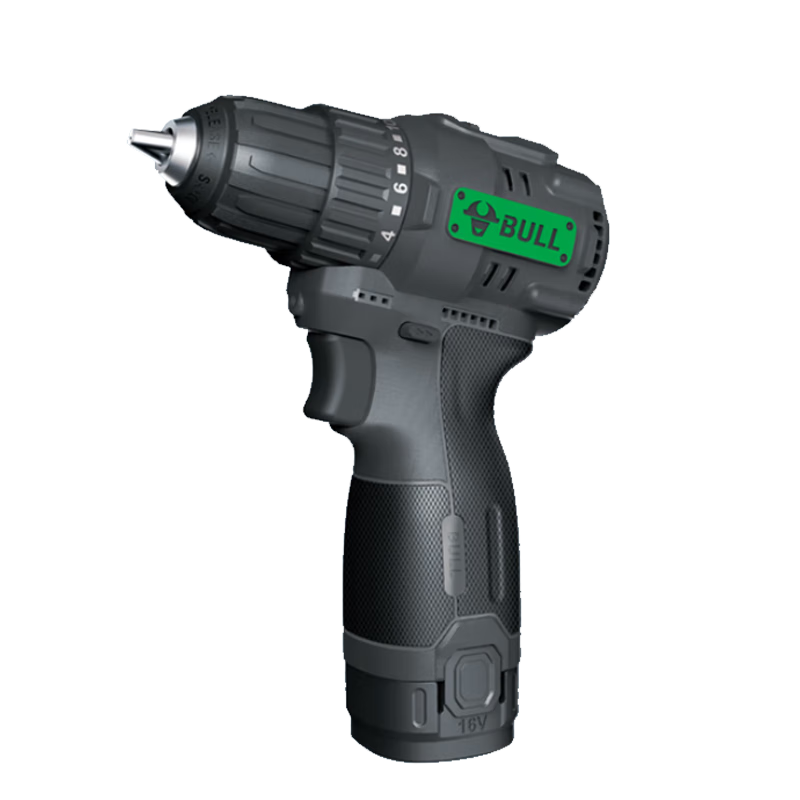 BULL 16V Cordless Brushless Electric Drill with Dual Batteries, Rechargeable Screwdriver, Home Use Power Drill GDZ10-55 (2.0S)