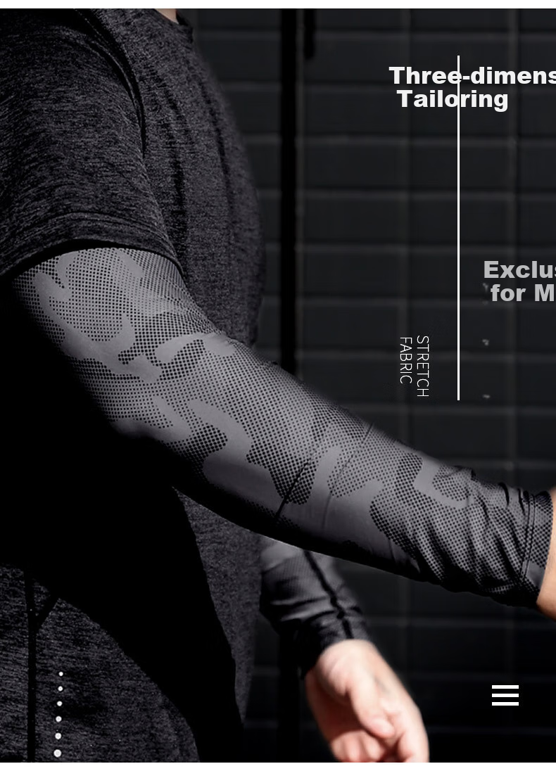 ZSJAY Ice Spear | Real Ice Silk Summer Men's Sun Protection Ice Sleeves Ice Silk Arm Sleeves Arm Guards Camouflage Large Size Cycling 24