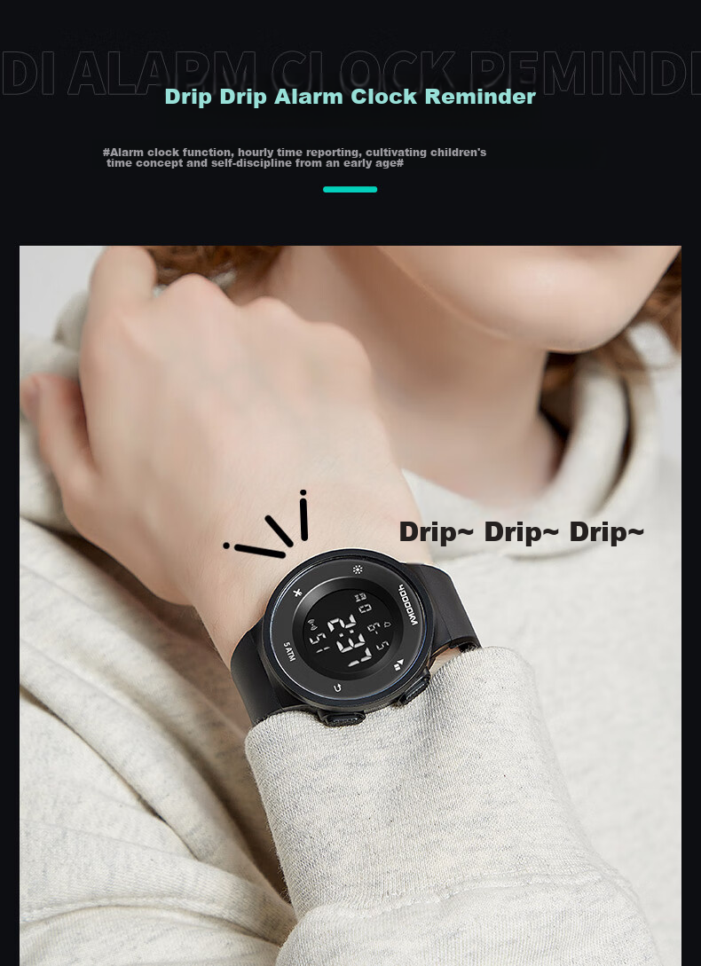 40,000 Kilometers Middle School Student Smart Lightweight Girls Sports Waterproof Vibration Alarm Clock Step Counter Wristband Children's Day Gift 7