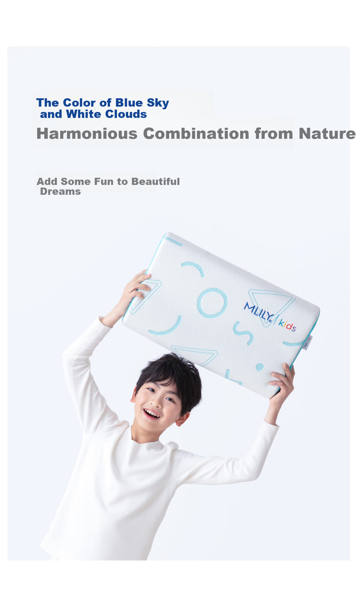MLILY Zero Pressure Memory Foam Pillow for Elementary School Students, Adjustable Height, Suitable for Children Aged 3-6 Teenagers, Low Pillow Gift Box 3