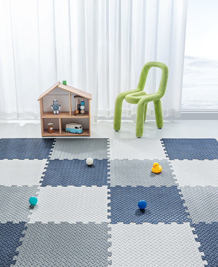 JD Jingzao Little Magic Cube Crawling Mat PE Foam Interlocking Floor Mat Bedroom Living Room Anti-Fall Non-Slip Soundproof 30*30cm*16 Pieces 17