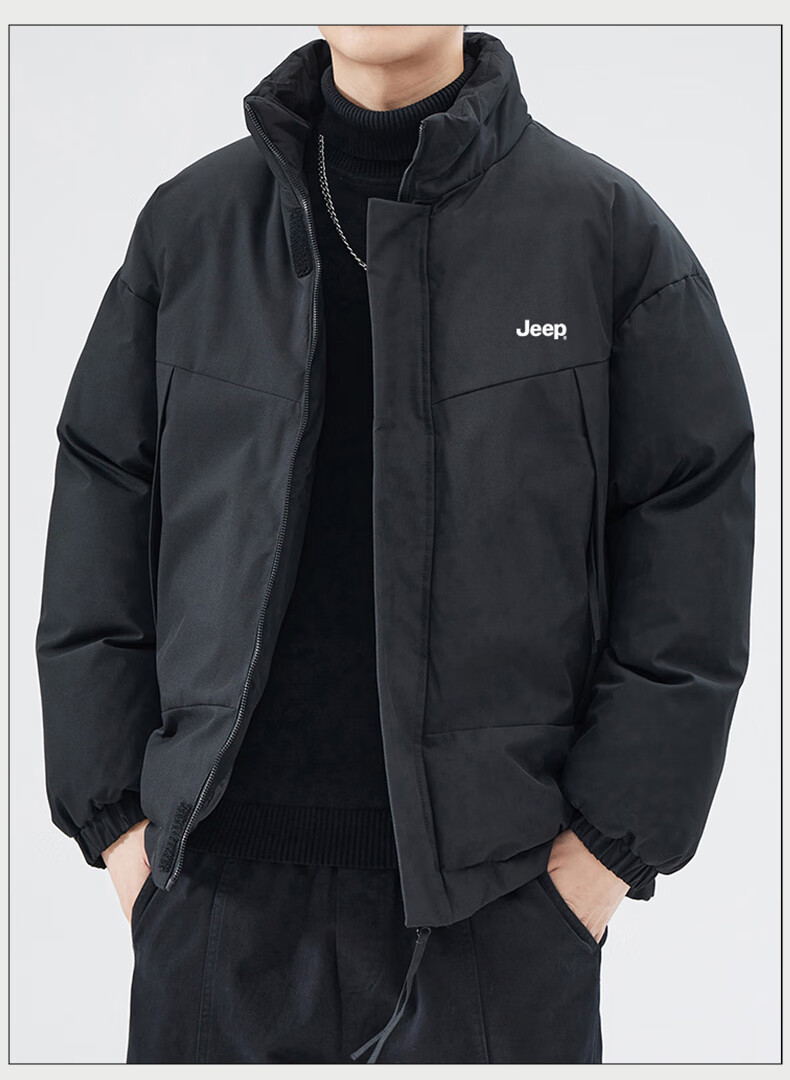 JEEP Men's Thickened Warm Windproof Cotton Padded Jacket Loose Casual Winter Coat 17