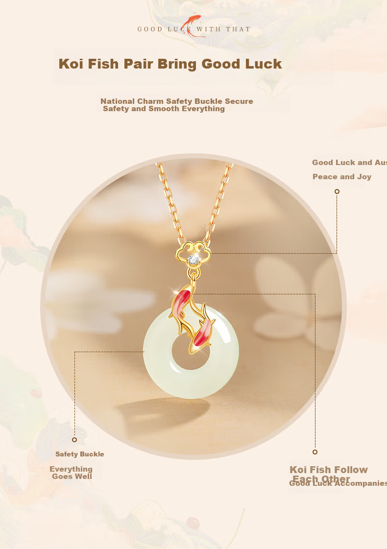 ALLOVE Pure Silver Necklace for Women, 2026 New Style Hetian Jade Peace Buckle Pendant, Collarbone Chain, Birthday Gift for Girlfriend Or Wife 4