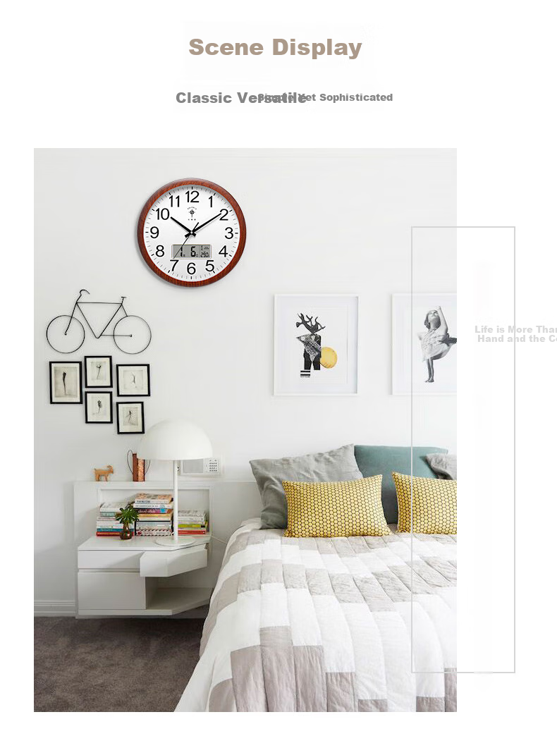 POLARIS Wall Clock, Living Room Perpetual Calendar, Luminous Clock, Modern Quartz Clock, Fashionable Calendar Timepiece, Creative Wall Clock, 38cm 3