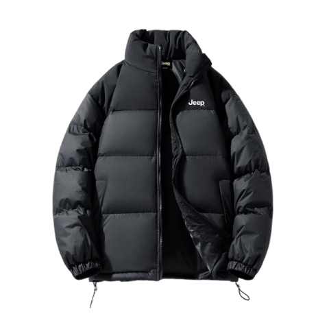 JEEP Men's Winter Down Jacket New Windproof Warm Casual White Duck Down Stand Collar Cold-Resistant Coat