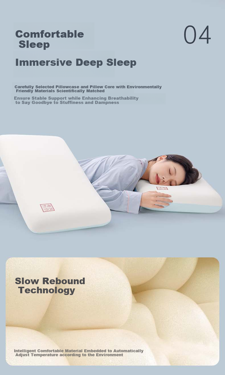 Grace Tidal Memory Foam Pillow Pro, Zero Pressure Slow Rebound Pillow Core, Hotel-Style Adult Neck Support Deep Sleep Pillow 6