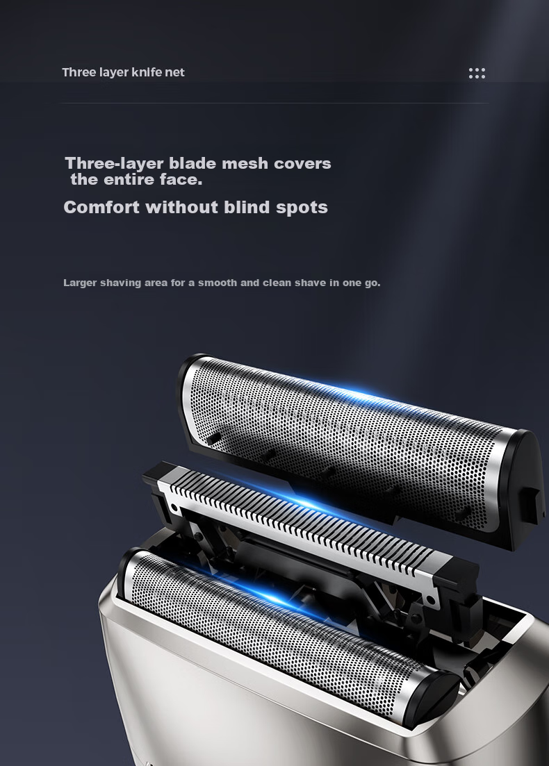 Qiman Electric Shaver Reciprocating Alloy Razor for Men with Three Heads Fully Washable Dry And Wet Dual Shaving Gift Box Set Birthday Present for Husband Or Boyfriend [Mid-Autumn Festival Gift] 11