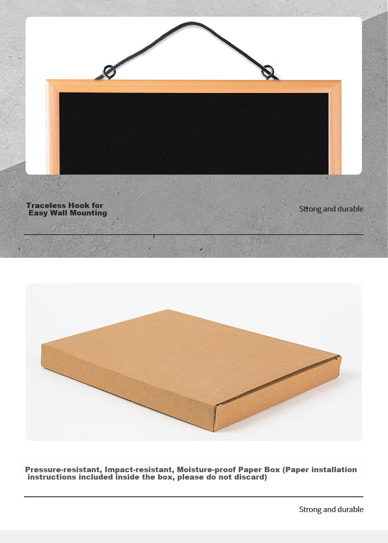BBNEW Wooden Frame Blackboard 45*60cm, Home Teaching Training, Hanging Writing Board, Coffee Shop Small Blackboard Message Board, Promotional Display Notice Board, NEWB4560 9
