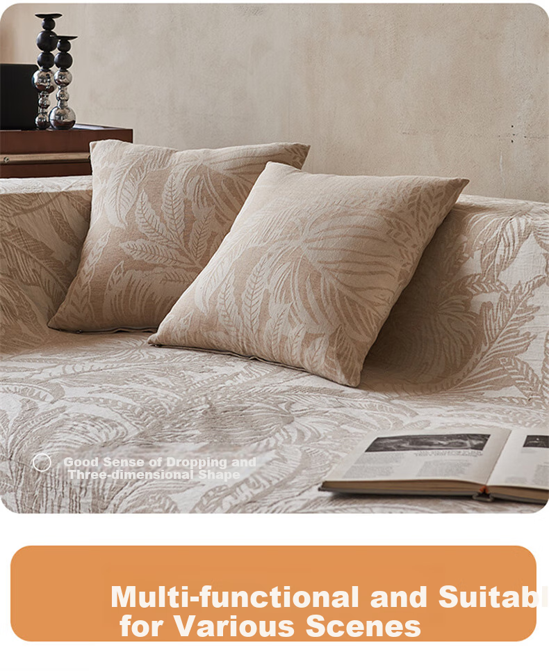 Wuyinliangpin Class A Maternity Cotton Linen Sofa Cover, Linen Sofa Slipcover, All-Inclusive Non-Slip Throw, Lily of The Valley Song, 180*380cm 14