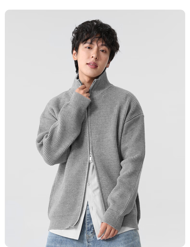 Baleno S&K Series Men's Knit Sweater Autumn Winter Thickened Simple Casual Warm Jacket Daily Versatile Loose Outerwear 5