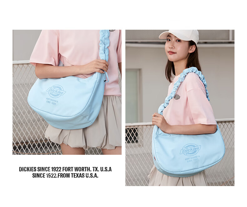 Dickies Women's Shoulder Bag Cloud Bag Sports Commuter Underarm Crossbody Travel Large Capacity Dumpling Bag Graphite Black 14