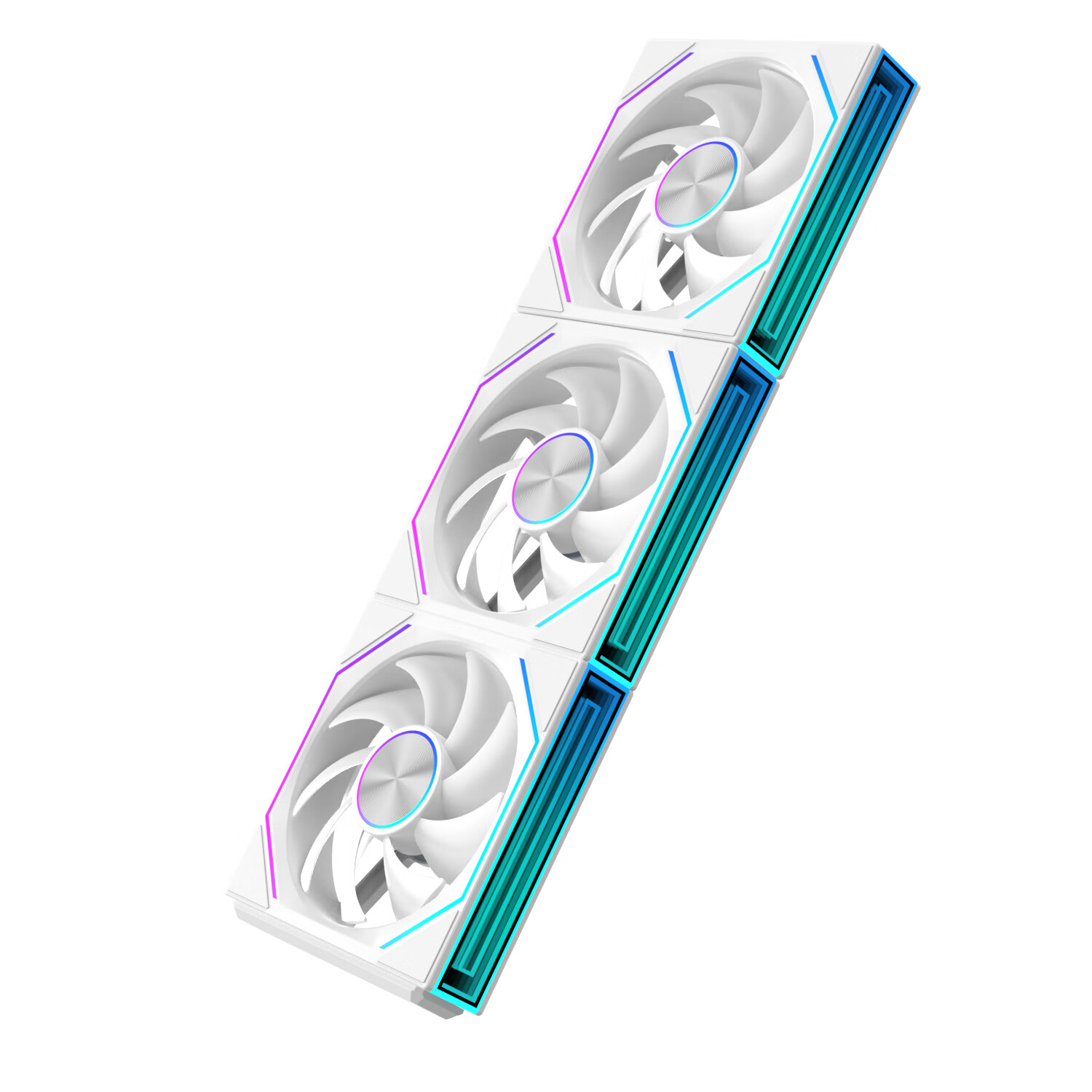 Raleigh Cool PinCool PRO Building Block Fan White Genuine Blade Triple Pack Wireless Splicing 12CM Case Fan Water Cooling RGB Sync 5V 3-Pin ARGB PWM Temperature Control Speed Adjustment