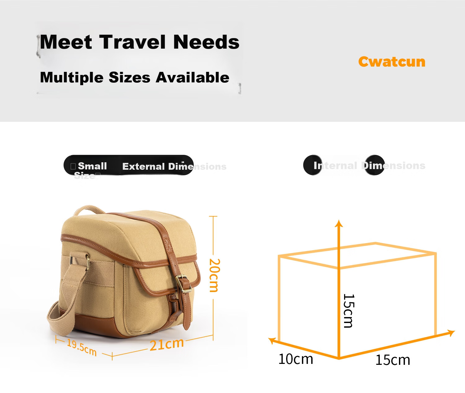 CWATCUN Shoulder Camera Bag, Cambridge Style, Lens And DSLR Storage Bag, Unisex Crossbody Photography Bag, Suitable for Fuji, Sony, Cano 5