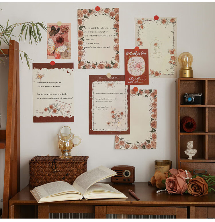 Qiyuan Romantic Rose Simple Daily Grid Notebook High-Value INS Student Memo Draft Book B5 Paper Pad - Romantic Rose Model A 30 Sheets 1