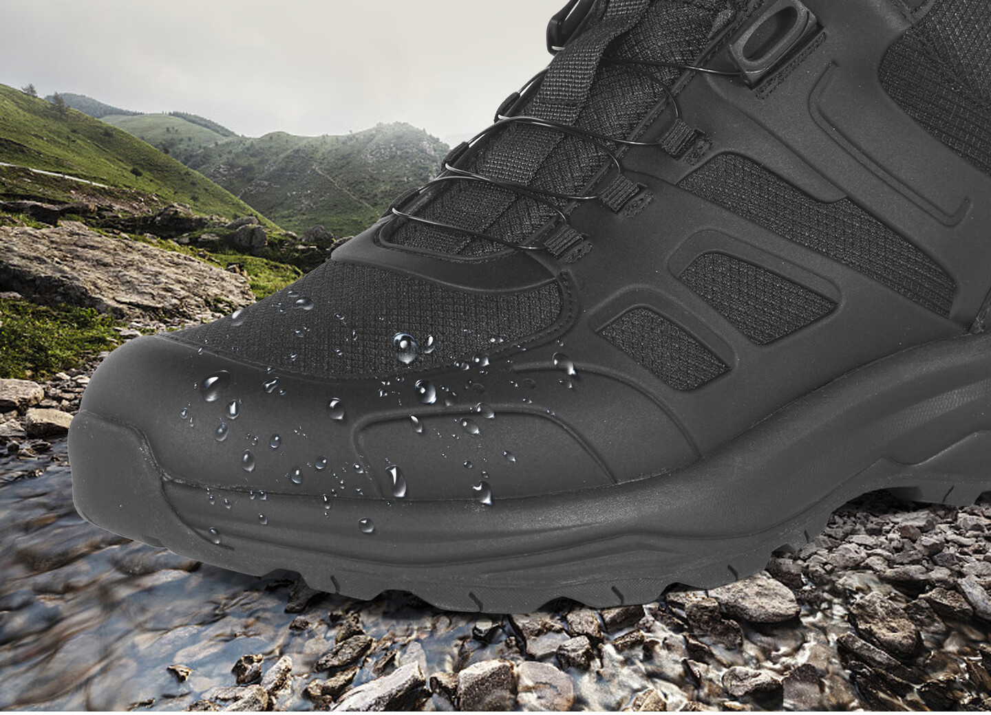 3515 Men's Outdoor Anti-Puncture Hiking Boots Dynamic Waterproof Upper Training Boots Black Size 43 2