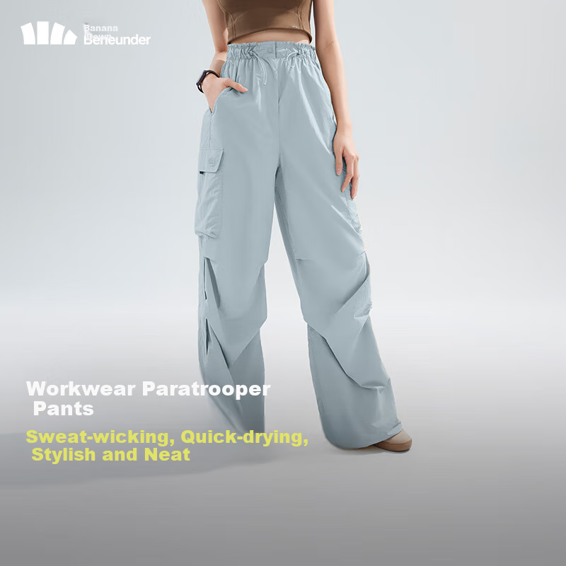 Beneunder Cargo Paratrooper Pants for Women, Quick-Dry Trousers, Loose-Fitting Hiking Casual Sports Wide-Leg Sun Protection Pants DS673