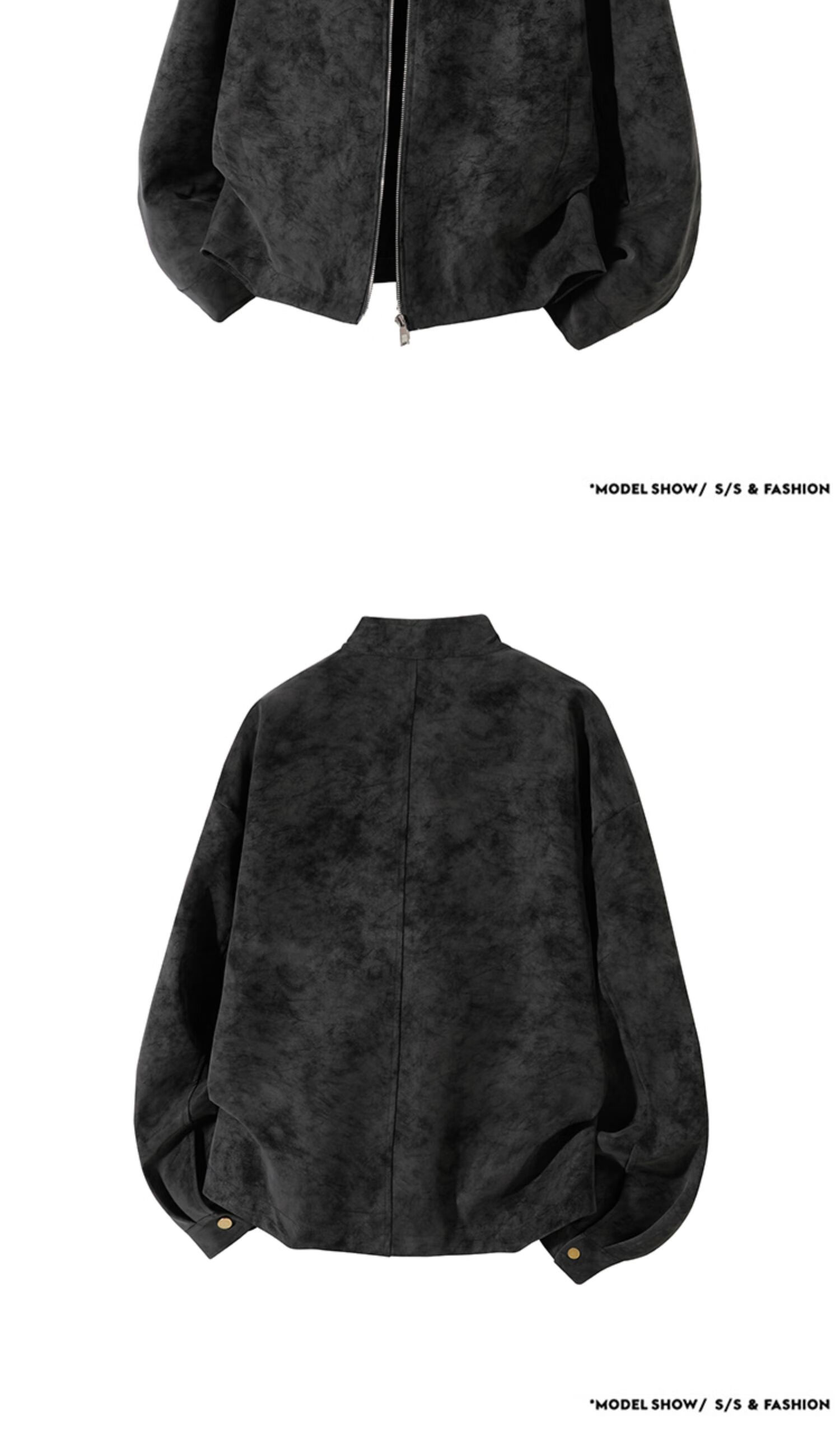 Dingfengbaoluo American Vintage Leather Jacket Men Autumn High-End Short Padded Shoulder Pilot Jacket XC38 Black XL 4
