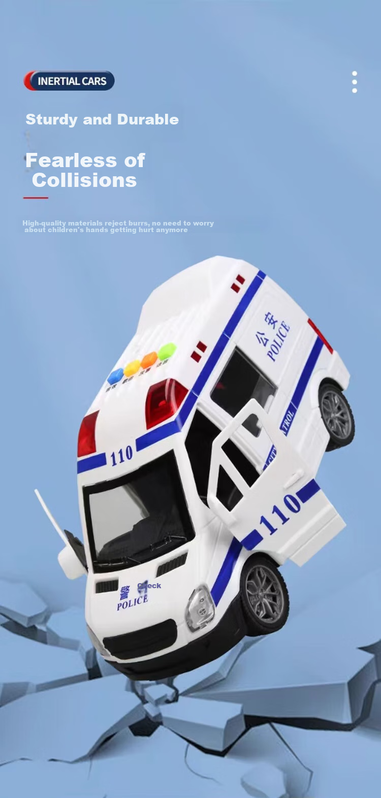 Beibeijia Birthday Gift Ambulance Large Realistic Five-Door Model Toy for Boys And Girls 3