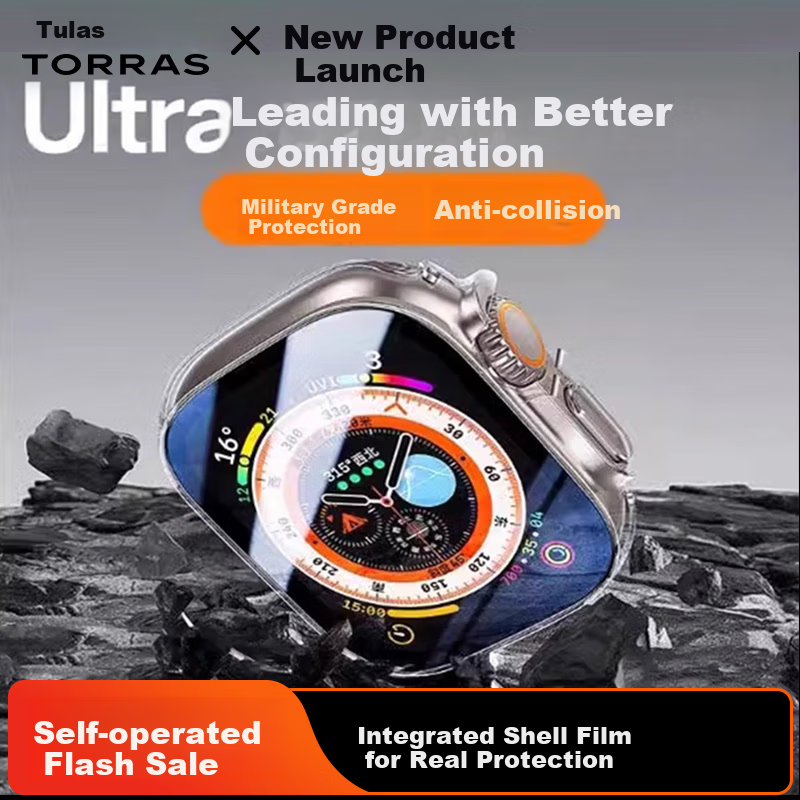 Защитный чехол TORRAS для Apple Watch Ultra3/2, противоударный, устойчивый к царапинам, с интегрированным защитным стеклом