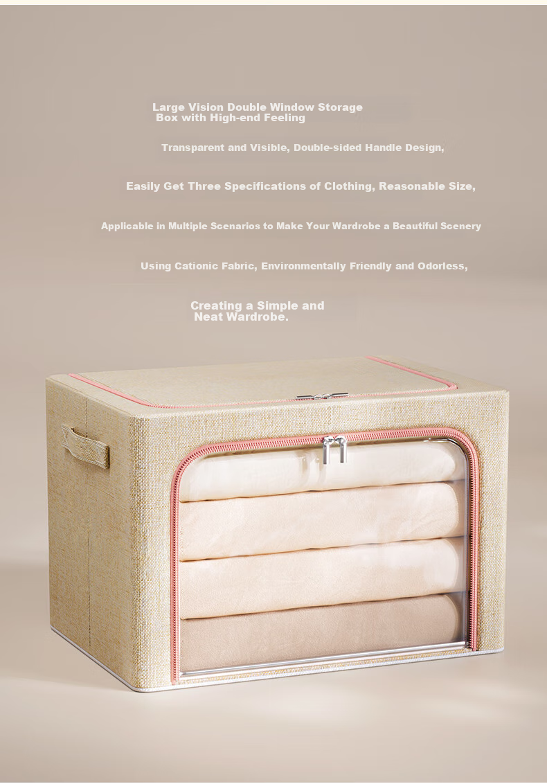 Bangnimeijia Foldable Large Fabric Storage Box for Clothes, Home Use, 66 Liters, 1 Piece 2