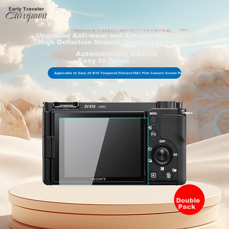 Earlymen Dual-Layer Tempered Glass Screen Protector for Sony ZV-E10, Compatible with ZVE10 A1 Camera Screen Protection Film, Glass Tempered Film for Mirrorless Cameras Accessories