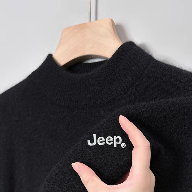 JEEP Men's Winter Thickened Half Turtleneck Sweater, Camel, XL 3