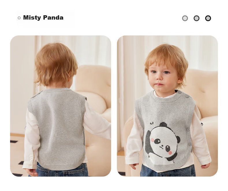 Beitaisi Children's Sweater Knitted Vest, Spring Autumn Winter New Style, Boys Girls Baby Outer Wear Sleeveless Jacket Vest 24