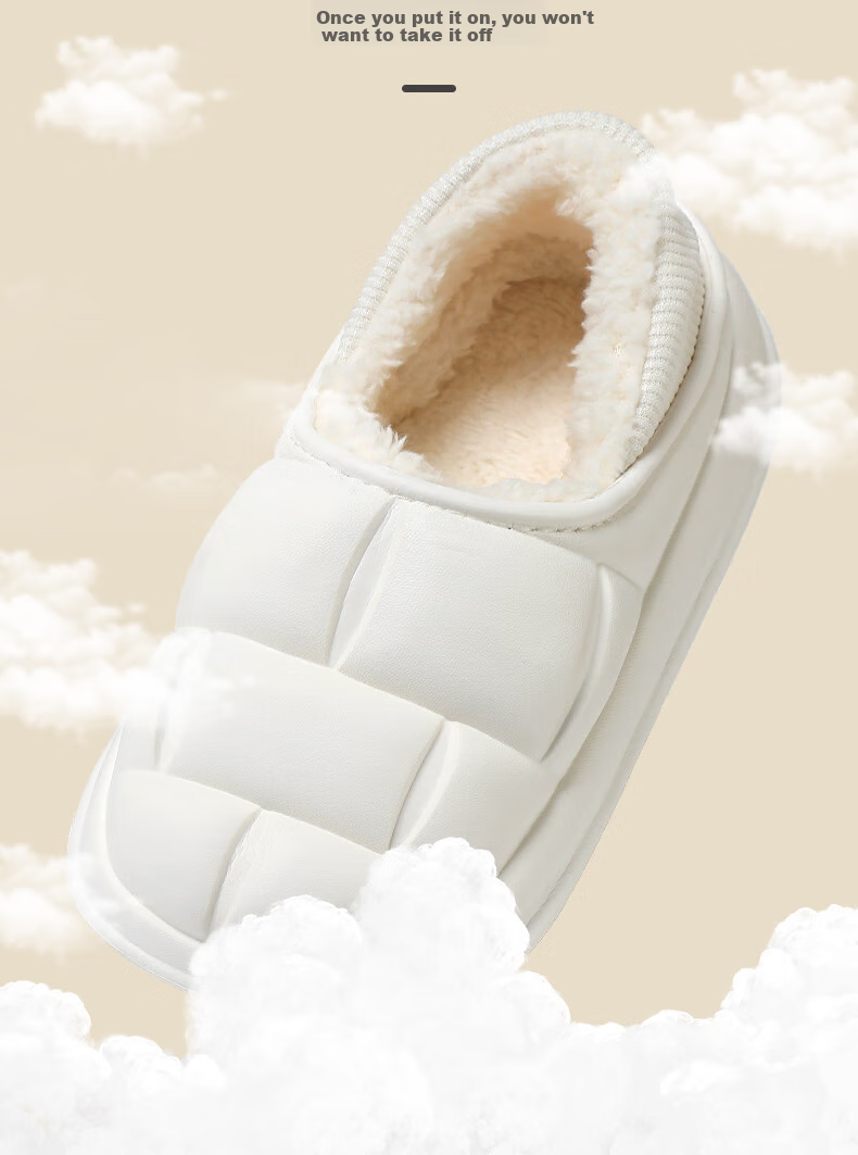 FOOTOPPO Waterproof Cotton Slippers, Maternity Shoes, Autumn And Winter Outdoor Wear, Thick-Soled Non-Slip Slippers, Winter Warm Cotton Shoes, Home Shoes for Me 8