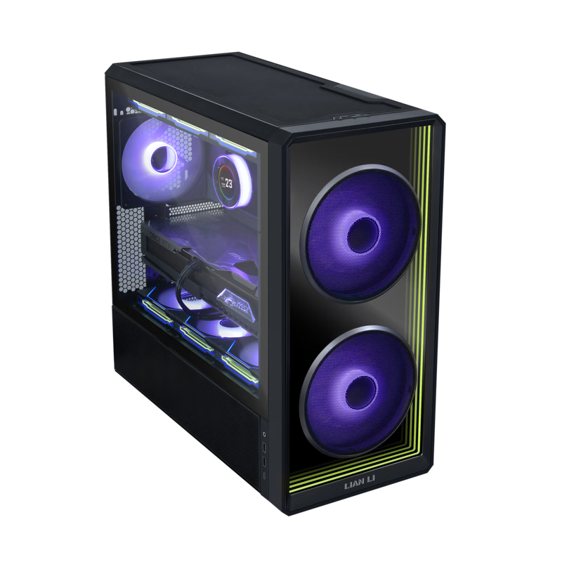 LIANLI L217 INF Infinity Mirror Edition Mid-Tower Gaming PC Case Black Dual PSU Support EATX Motherboard Backplate Support