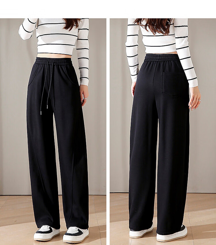 Dme Women's Casual Winter Cloud Cotton Elastic Waist Side Seam Split Banana Pants 12