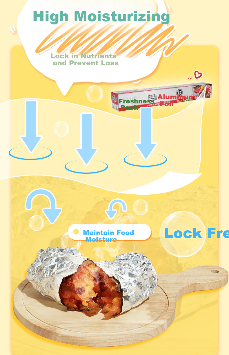 Xubaoxian Japanese Brand Thickened Aluminum Foil, 30cm*15m Tin Foil, for Air Fryer, Baking, Barbecue, Oven, Baking Tray, Egg Tart Tray 3