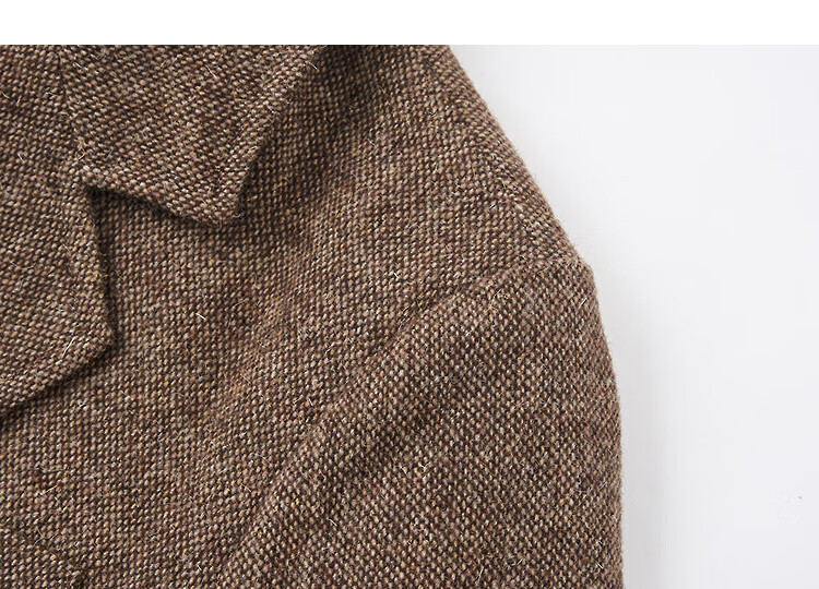 Demana [Smart Elite] Autumn Small Fragrance Style Shearling Wool Notched Lapel Double-Breasted Pleated Waist Women's Blazer Jacket 4
