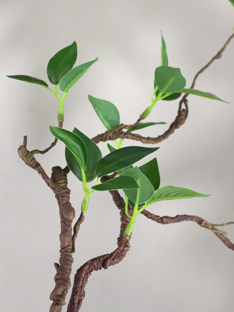 Qiju Yaji Artificial Green Bud Branches Chinese Zen Style Homestay Tea Room Green Leaf Flower Arrangement Decoration INS Style Set of 2 20399 5
