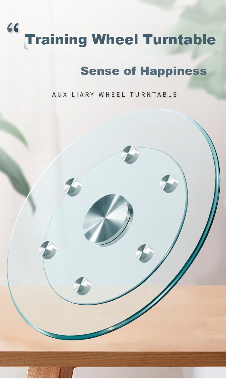 Jinguan Dining Table Lazy Susan Tempered Glass Turntable for Hotel Restaurant Canteen Round Base Auxiliary Rotating Plate Diameter 68CM 1