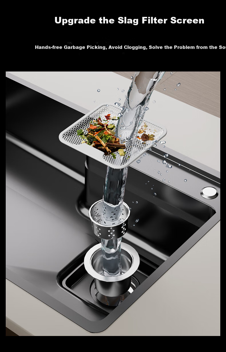 Yuhongfeiyu Kitchen Sink, Multifunctional Large Single Basin, Thickened 304 Stainless Steel, Household Vegetable Washing Basin, Large Single Basin Sink, TC75SC 15