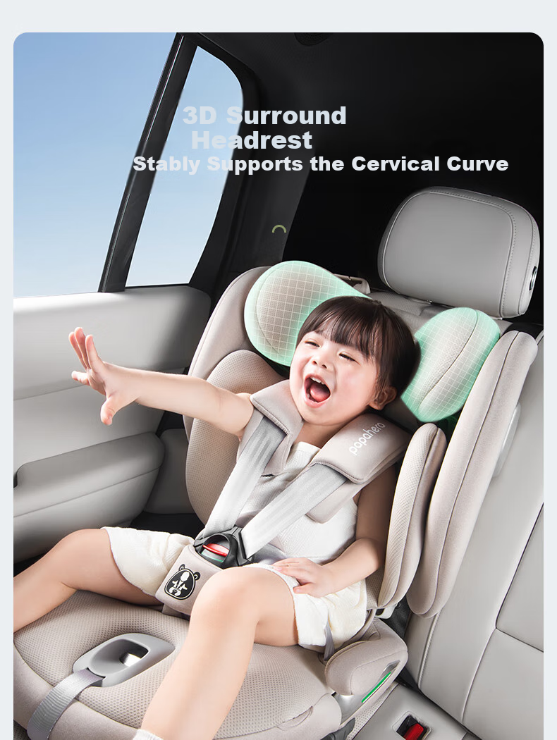 Babachaorenpapahero Child Safety Seat for Ages 1-12, Foldable Height-Increasing Pad, Portable Car Seat, New National Standard 10