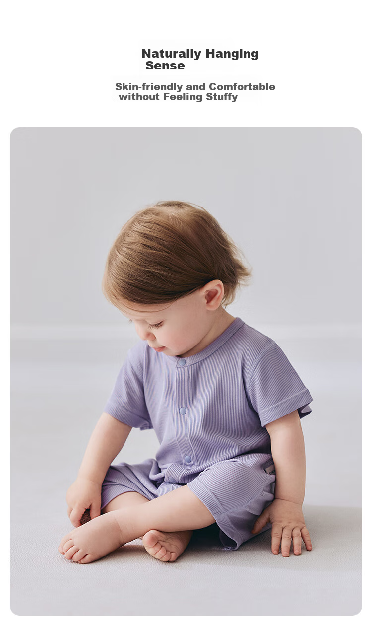 Babylove Baby Romper Summer Modal Lightweight Breathable Unisex Short Sleeve Homewear 5