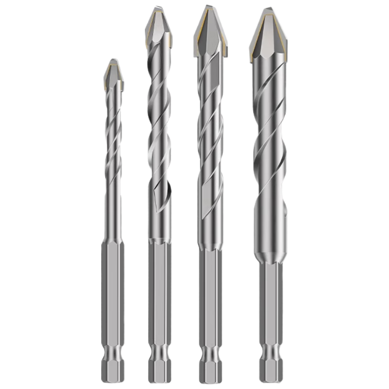 HUHAO Ultra-Hard Ceramic Angled Eccentric Drill Bit for Ceramic Tiles, Specialized Alloy Triangular Hole Drilling Head 6+6+8+8mm